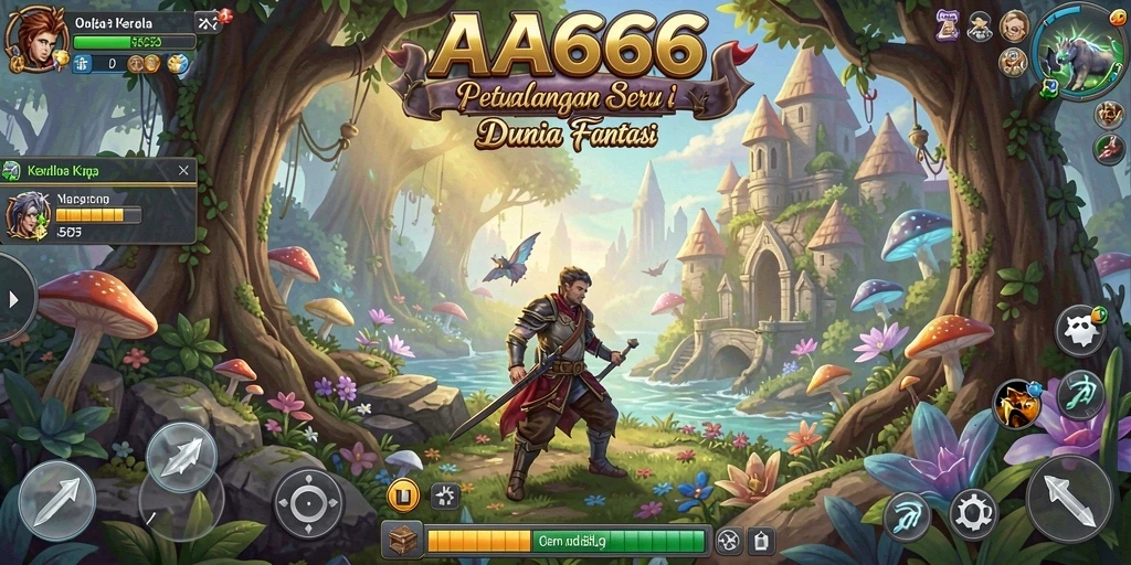Screenshot gameplay AA666 menunjukkan petualangan seru di dunia fantasi.