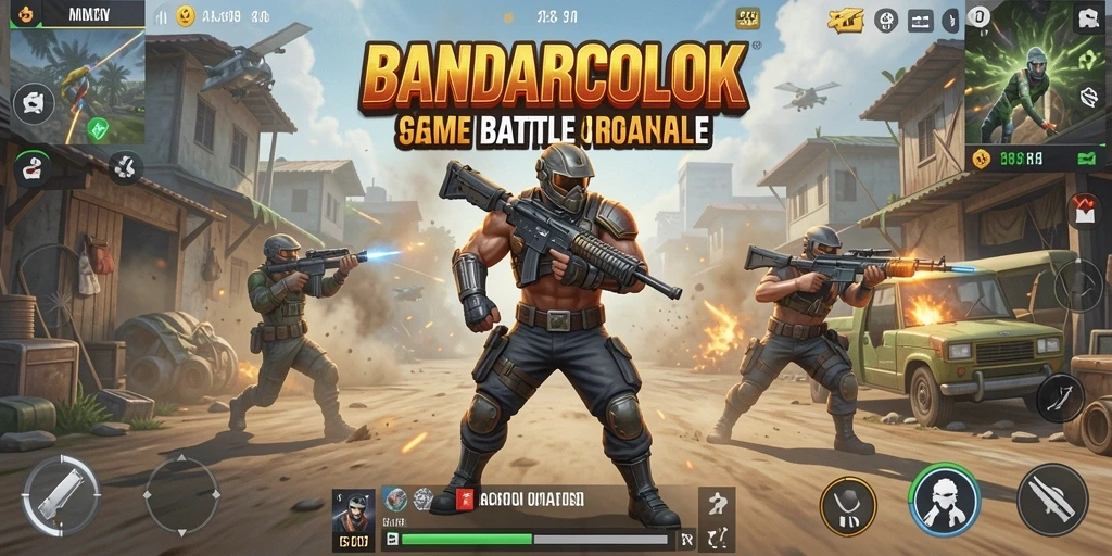 Gameplay BANDARCOLOK yang seru dalam pertempuran Battle Royale.