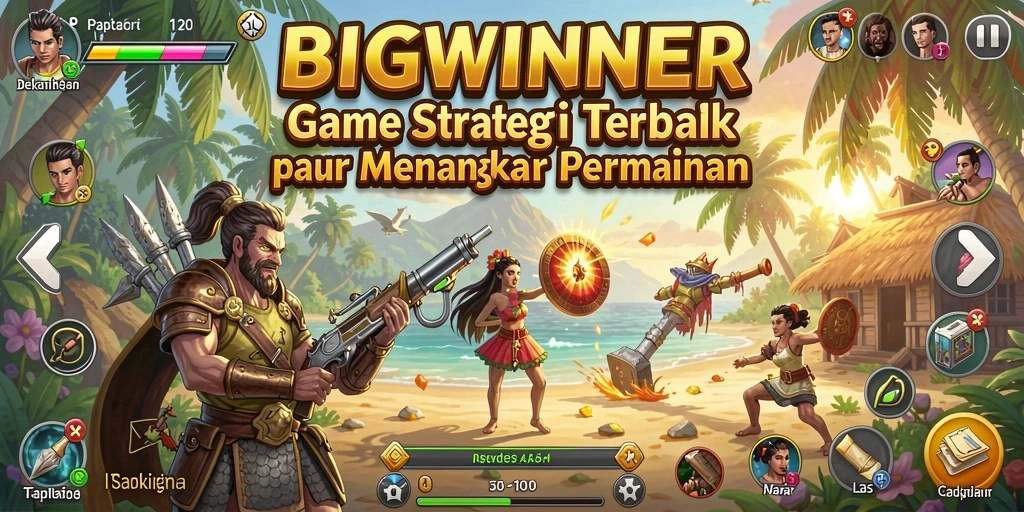 Tampilan gameplay strategis yang mendebarkan dan penuh warna.