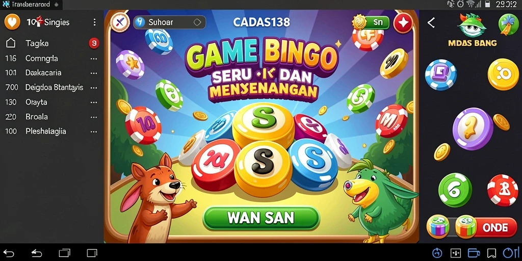 Tampilan utama CADAS138 menampilkan gameplay Bingo yang seru dan menarik.