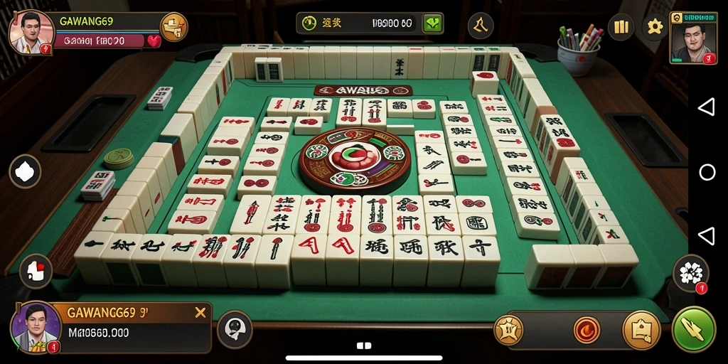 Screenshot permainan GAWANG69 dengan tampilan visual Mahjong yang menarik.