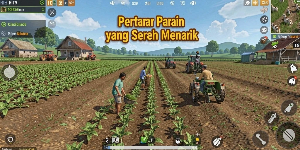 Tampilan screenshot HIT9 menampilkan gameplay pertanian yang asyik.