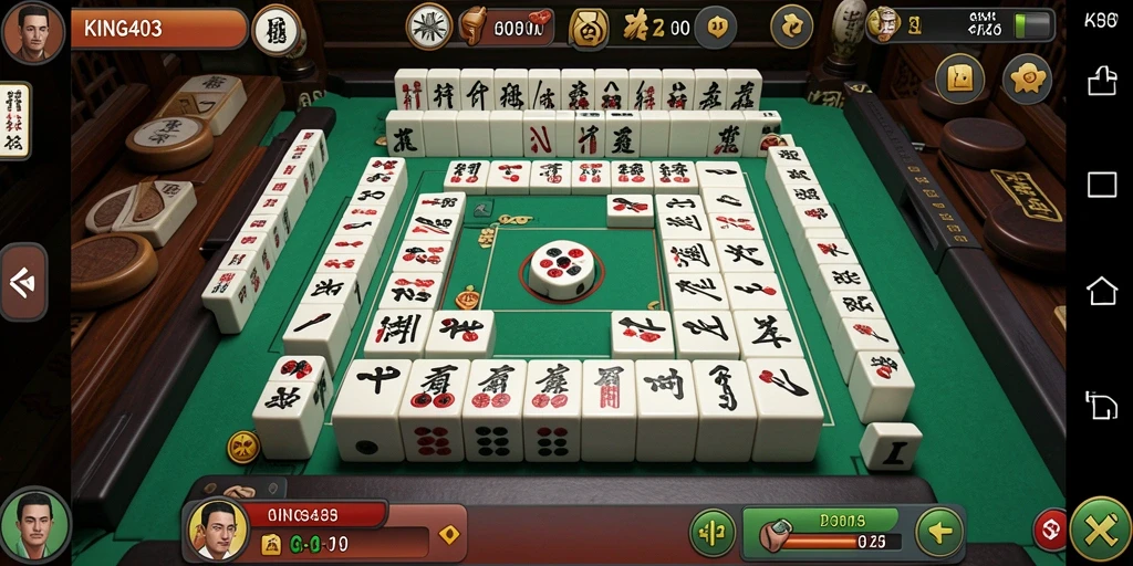 Gameplay KING403 yang menarik dengan grafis Mahjong yang cerah.
