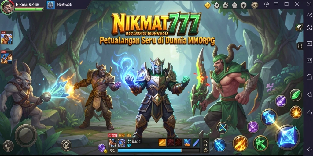 Screenshot gameplay NIKMAT777 yang menunjukkan pertempuran seru dalam MMORPG.
