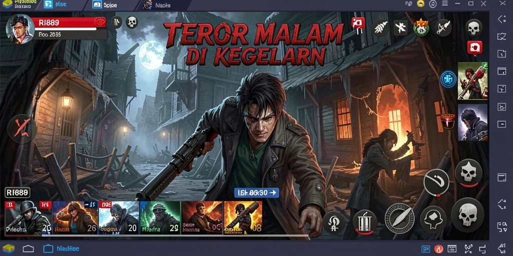 Tangkapan layar gameplay menyeramkan dengan suasana gelap dan mencekam.