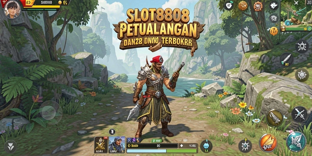 Screenshot utama menunjukkan petualangan menarik di dunia terbuka SLOT8808.