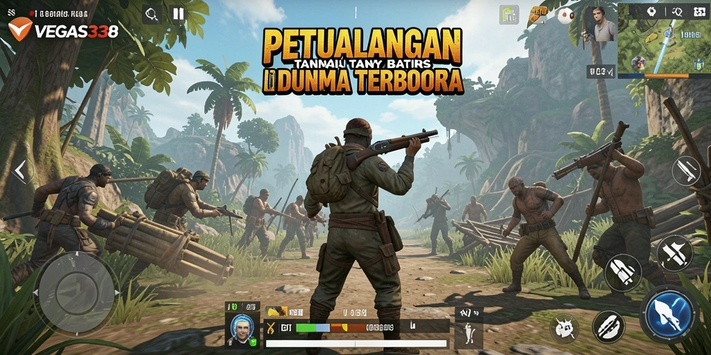 Tangkapan layar game VEGAS338 menunjukkan petualangan seru di dunia terbuka.