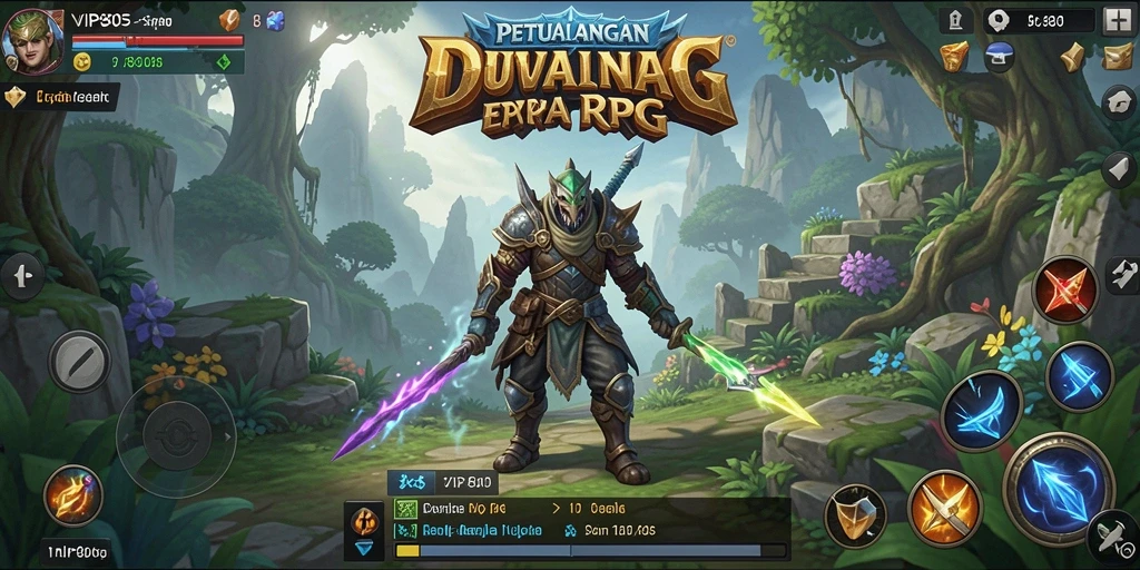 Screenshot utama menunjukkan aksi intens dalam permainan RPG VIP805.